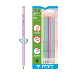 Tuka MITAMA HB s gumou / 6 pastel